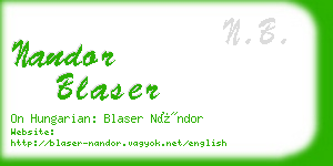 nandor blaser business card